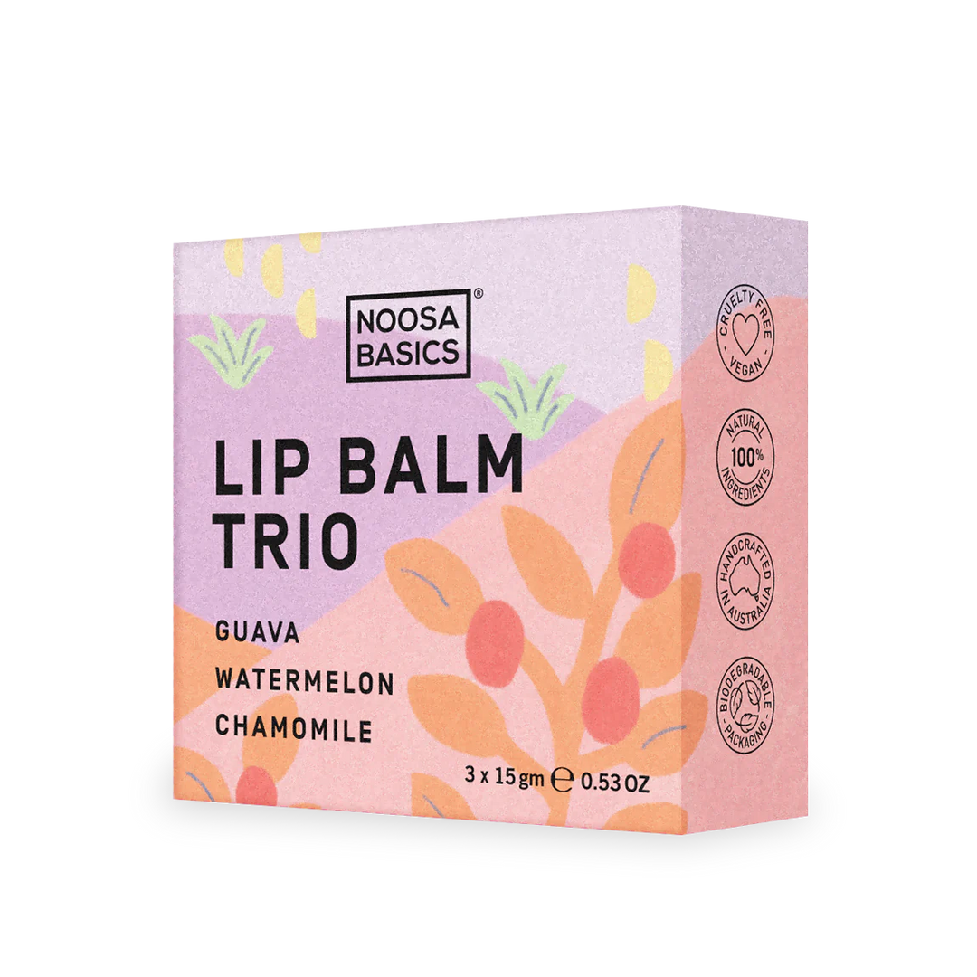 Lip Balm Trio - Guava, Watermelon and Chamomile by Noosa Basics