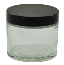 Bottle-Jar Clear Glass with Black screw lid-250ml