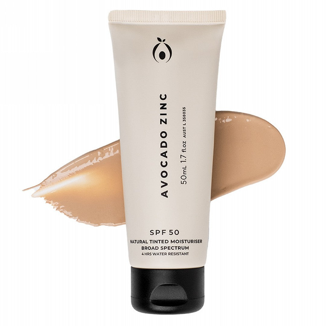 SPF 50 NATURAL TINTED MOISTURISER - LIGHT- from AVOCADO ZINC