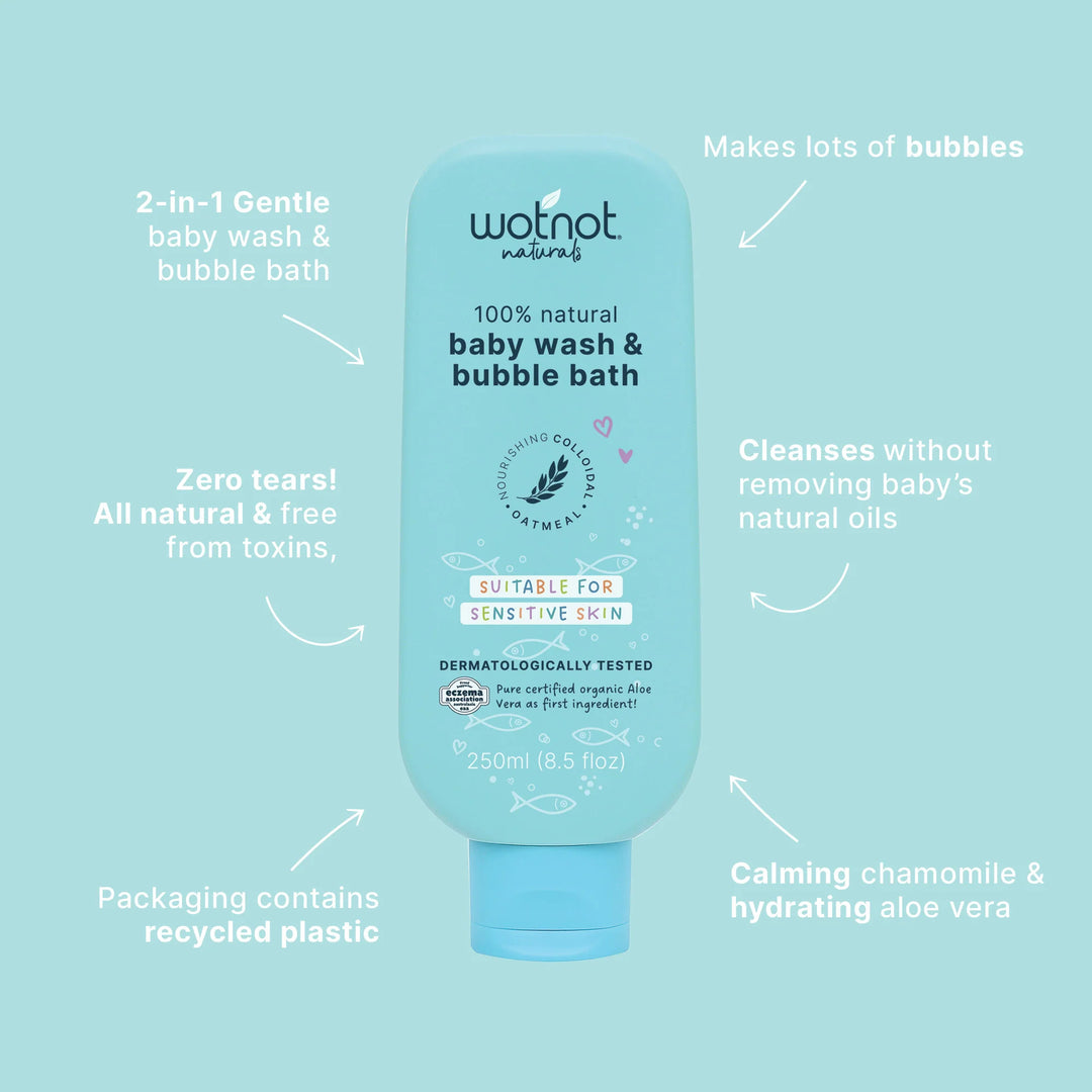Baby Wash and Bubble Bath 250ml by Wotnot