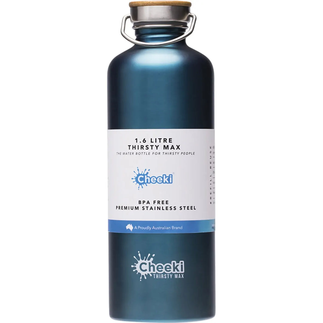 Stainless Steel Bottle Teal 'Thirsty Max' 1.6L