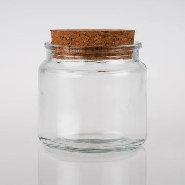 Jar- 100ml Clear Glass Jar with Cork Lid
