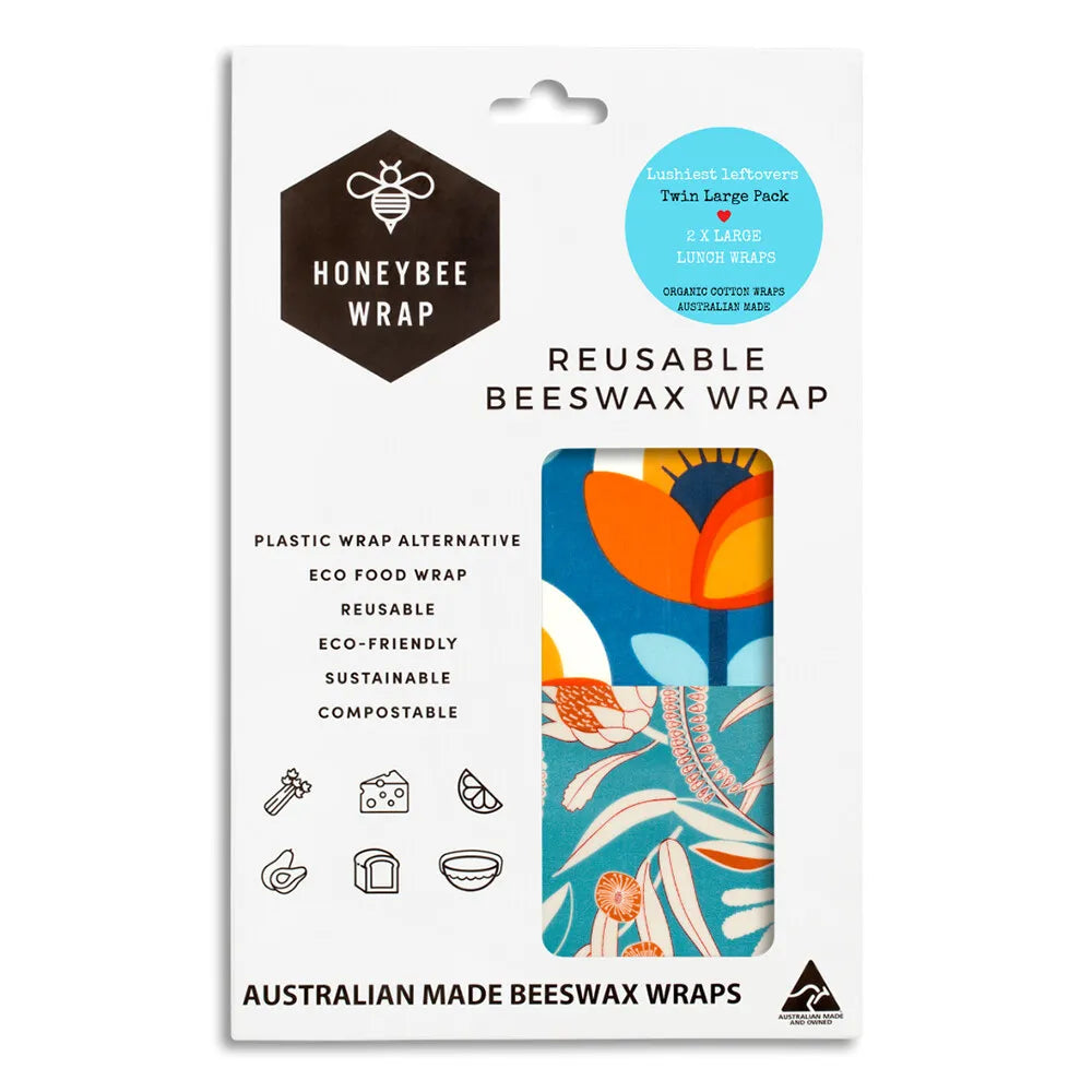 Honeybee Wraps 2 x Large Reusable Beeswax Wrap