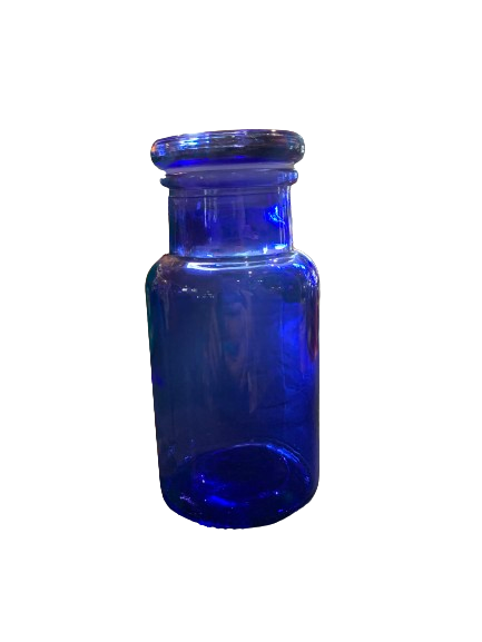 Bottle-Blue glass with matching glass stopper cap-300ml
