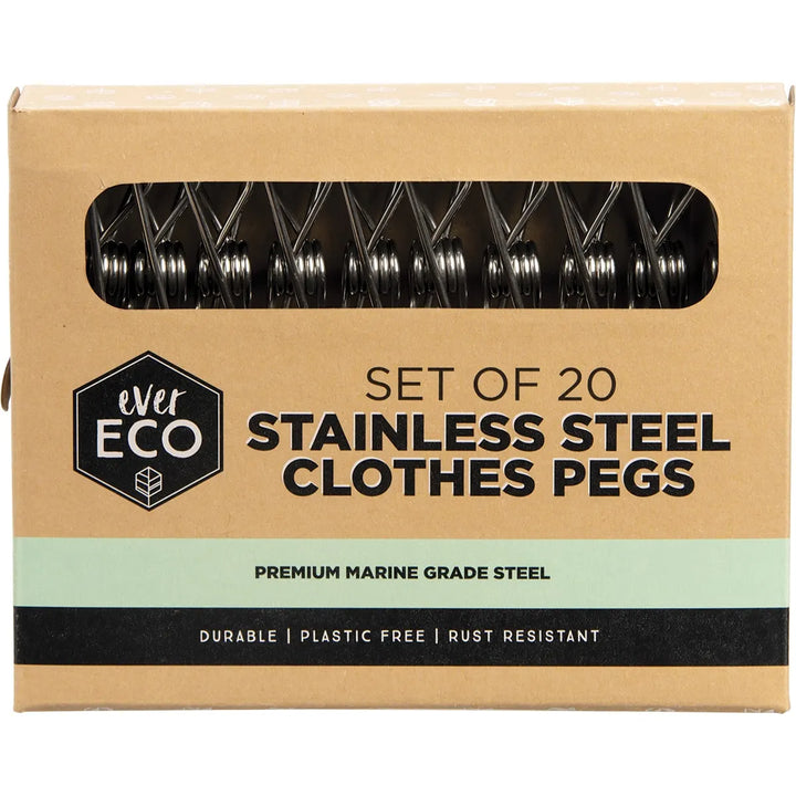 Stainless Steel Clothes Pegs Premium Marine Grade 20pk- Ever Eco