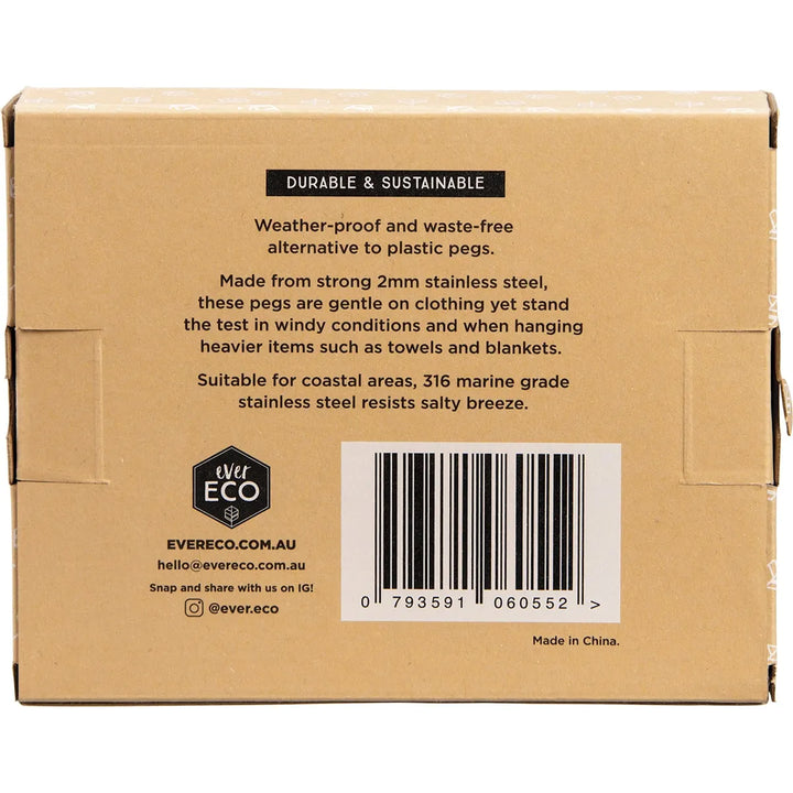 Stainless Steel Clothes Pegs Premium Marine Grade 20pk- Ever Eco