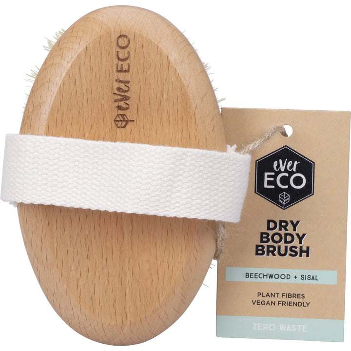 Dry Body Brush Beech Wood Handle, Sisal Bristles by Ever Eco
