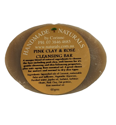 Pink Clay & Rose Facial Cleansing Bar from Handmade Naturals