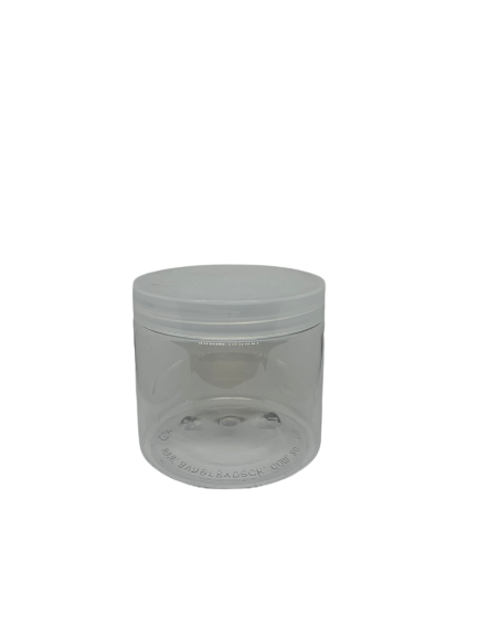 Bottle-Jar PET Clear plastic with Clear screw lid-400ml