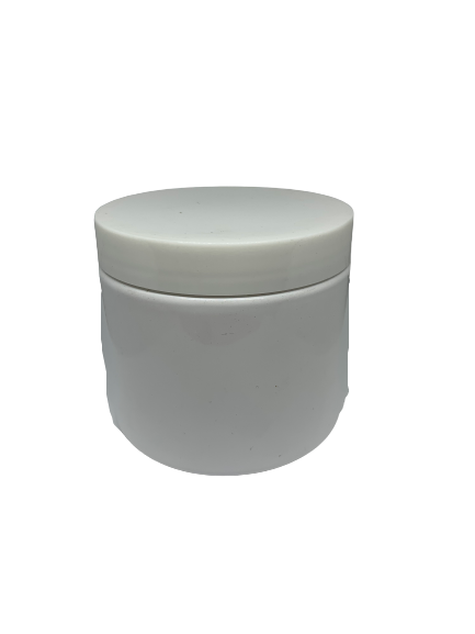 Bottle-Jar PET White plastic with White screw lid-400ml
