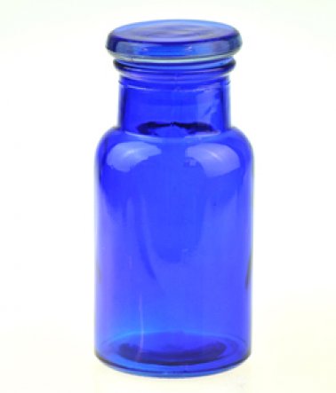 Bottle-Blue glass with matching glass stopper cap-500ml
