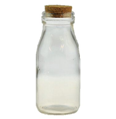 Bottle-Clear Glass milk bottle shape with cork-250ml