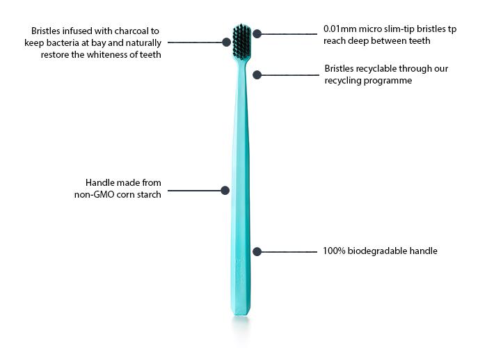 Charcoal- infused Biodegradable Toothbrush (Soft Twin Pack) - Grin Natural