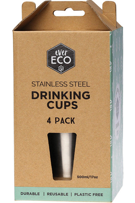 Stainless Steel Drinking Cups (4 Pack) - Ever Eco