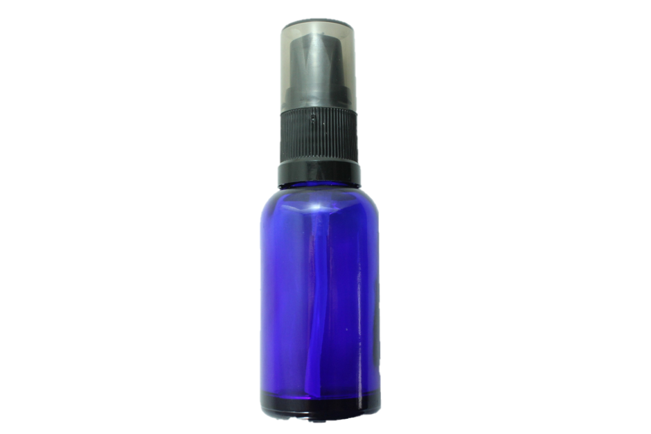 Bottle-Blue Glass with serum pump-30ml