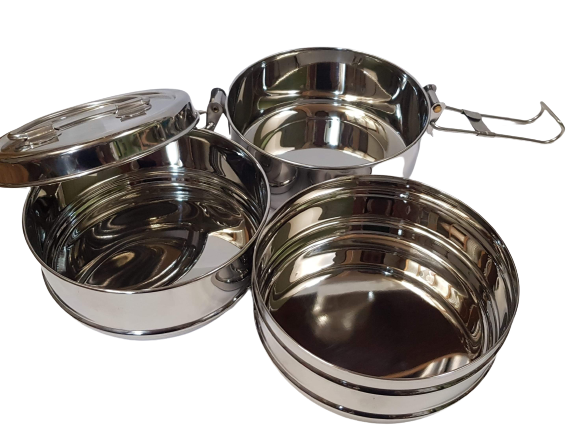 Lunch Box-  THE TRIPLE BENTO ROUND 1500ML TIFFIN